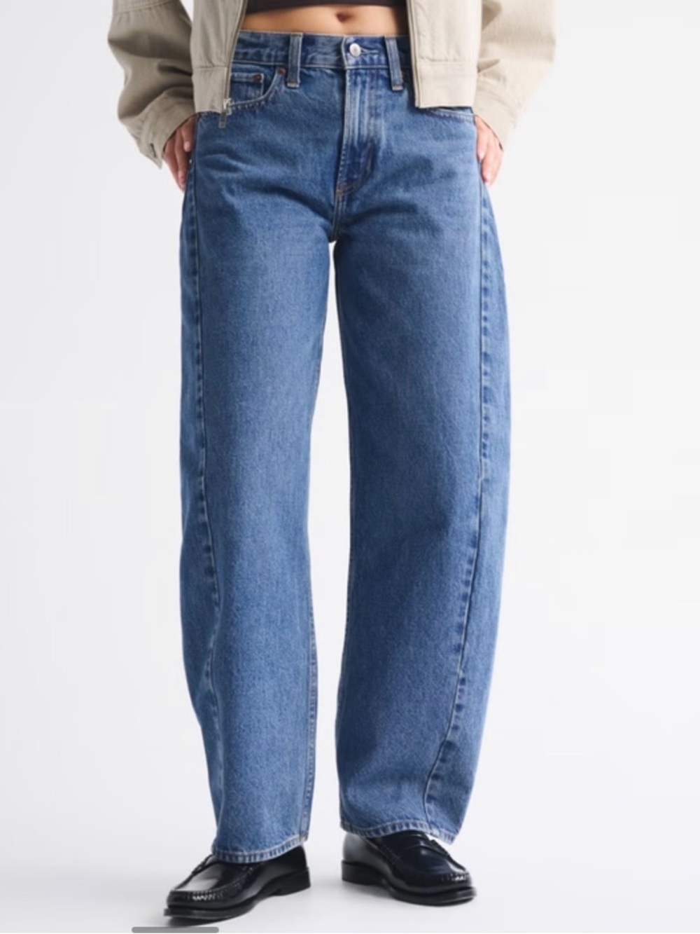 Abercrombie and Fitch The Barrel Jean Mid Rise Curve Love Size 32/14 S - Picture 6 of 11